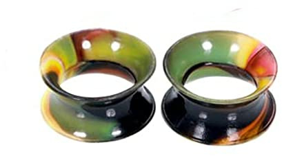 Homxi 2PCS Tunnel 6-25mm Plug,Tunnel Silikon Plug 2G Tunnel Hohl Reifen Tunnel Ohrring Set Schwarz Weiß
