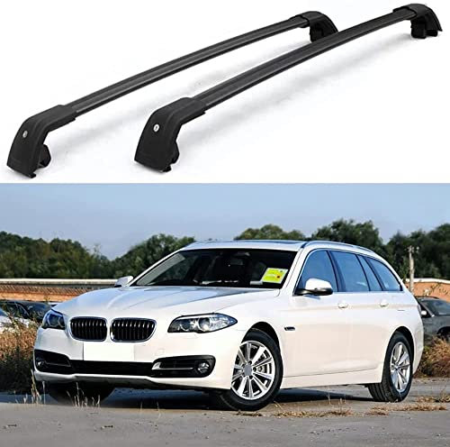 JIMORY 2 Stück Auto Relingträger Dachträger Crossbar, für BMW 5 Series F11 Touring Estate 2011-2016 Querträger Lastenträger Fahrrad DachbüGel Gepäckträger
