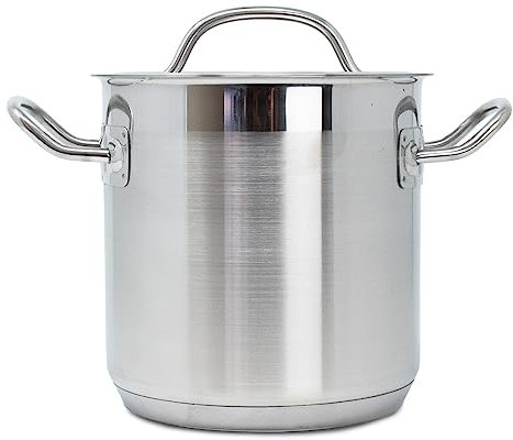 UK Care Direct Stock Pot with Lid - Ready to Use Cooking Pots on Gas/Electric/Induction - Anodized Aluminum, Oven Safe, Nonstick, Lightweight, Easy to Clean, Excellent Heat Distribution [24X20 CM]