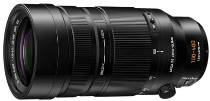 Panasonic Lumix H-RSA100400E Obiettivo Leica DG Vario-Elmar 100-400 mm Ultra Zoom F4.0-6.3, Obiettivo per Fotocamera Micro Quattro Terzi, Teleobiettivo, Resiste a Schizzi, Polvere e Gelo, Nero