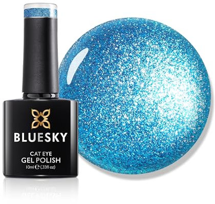 Bluesky Cat Eye Gel Nail Polish 10ml, Aquamarine Dream - LSD06, Blue Soak-Off Gel Polish for 21 Day Manicure, Professional, Salon & Home Use, Requires Curing Under UV/LED Lamp