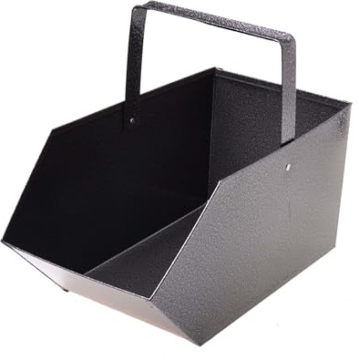 Aqbau® Kohlenkasten Kohlenschütte Aschekasten Aschebehälter Metallkohlenkasten Kohlewanne (Alt silber)