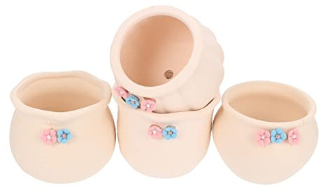 Supvox 4stücke Keramik-blumentopf für Sukkulenten Pflanzgefäß Dekorativer Topf Kreativer Blumentopf für Zimmerpflanzen Zufälliger Stil