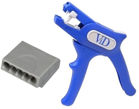 ViD C1005251 Verbindungsklemmen/Steckklemmen grau 1,0-2,5 mm² 100 Stück… (Steckklemmen (100stk.) + Abisolierzange)