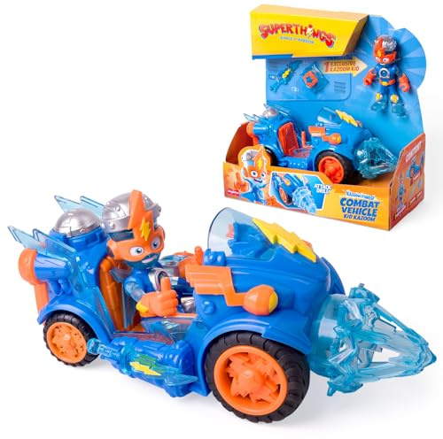 SUPERTHINGS KAZOOM Power – Combat Vehicle Kid Kazoom. Vehículo de Combate de Kid Kazoom de la Serie de TV “Kazoom Power”.Contiene 1 Combat Vehicle, 1 Kid Kazoom Exclusivo, 1 Arma y 1 Accesorio