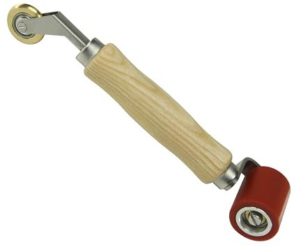 Welding Handheld Roller,Seam Roller,4cm Silicone Seam Roller with 0.6cm Brass Detail Penny Roller, Smoothing Seam Roller Tool for PVC Single Ply Roofing Tape,Sound Deadening, Banner, Wallpaper etc.