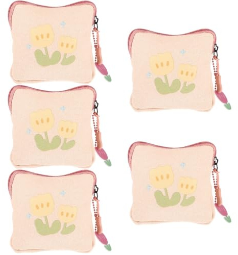 FRCOLOR 5pcs Bag for Sanitary Products Period Bag Menstrual Pad Pouch Portable Nursing Mat Storage Tampon Pad Pouch