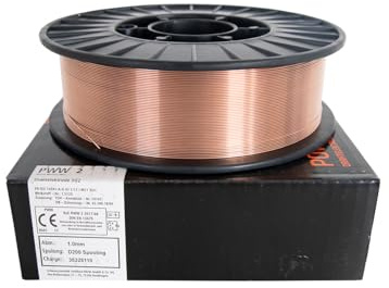 Drahtelektrode Drahtspule für Schutzgasschweißen von un- und niedriglegierter Stähle oder Stahlguss MAG-Draht PWW 2 G3Si1 Ø 0,8 - Ø 1,0mm 5kg/D200 (Ø 0,8 mm D200-PWW2)