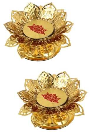 Cabilock 2pcs Lotus Candle Stand for Buddha Worship Elegant Butter Lamp Holder Unique Buddhist Decoration for Home Meditation Votive Candlestick for Spiritual Atmosphere