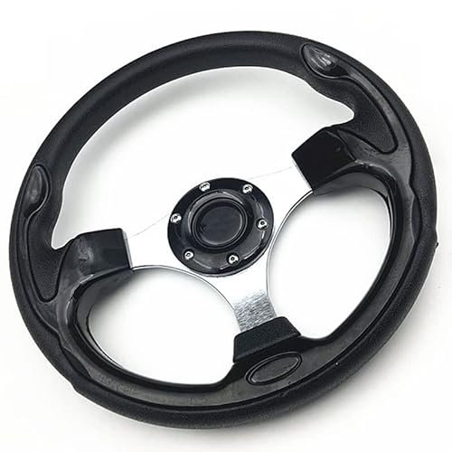 TUOYDJA Lenkrad, LenkräDer Universal Mini Drifting Lenkrad 320mm (13 Zoll) Rennwagen PVC. Modifikation Aluminiumrahmen leichtes Gewicht(Black)