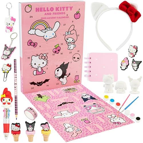 Get Trend Hello Kitty Sanrio Calendario Adviento 2026 con Anime Accesorios, Material Escolar y Papeleria, Calendário para Navidad, 24 Sorpresas (Multi Hello Kitty)