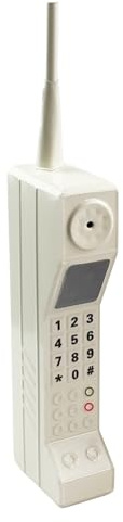 Flylin Retro 90S Prop Phone, Vintage Brick Cell Phone Ornament,White | 80s Old Fashioned Style, Durable Iron Construction, Portable Photographic Party Decorations, Home Stage Decor Simulation Prop