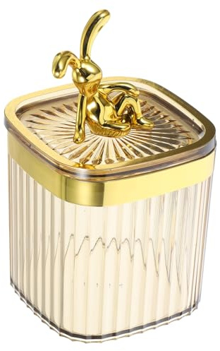 Contenedor Organizador de Maquillaje Forma de Conejo Dorado