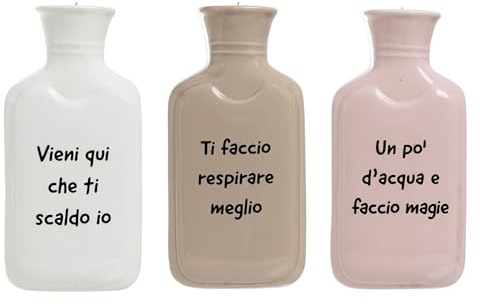 Set 3 Umidificatore Termosifoni Riscaldamento Contenitore Evaporatore d'Acqua Stanza Con Gancio Flessibile 3 Colori Mod. Boule Chic