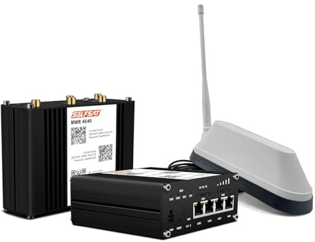 SELFSAT MWR 4540 4G Cat 6 WLAN Router bis 300 Mbps inkl. Shark 5G Antenne weiß