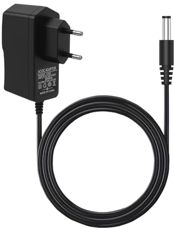 12V 0.5A Alimentación, 12V 0.5A Adaptador de Corriente, Fuente de Alimentación Universal AC 100–240V a DC 6W con Conector 5.5x2.1mm, Adaptador Corriente 6W para Cámaras CCTV Tiras LED Router, 1 M