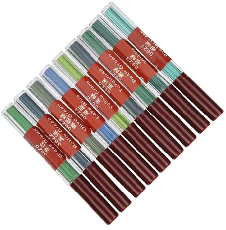 CHICIRIS 2,0 Mm Bunte Druckbleistiftminen, Weiche Skizzenfärbung, Anime-Design-Bleistifte, Zubehör für Künstler/Studenten, Kunststoff, Blau, Grün, Gelb, Olivgrün, 8 Stück/Zylinder