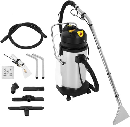 Commercial Carpet Cleaner Machine, 4-Wheel Portable Extractor Vacuum Washer, 3-in-1 Multi-Purpose for Carpet Sofa Curtain Cleaning with Long Cord