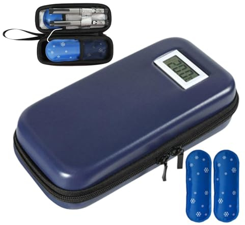 Generico Borsa Frigo Insulina Viaggio – Contenitore Farmaci Con Display Termico | Borsa Portatile Rinfrescante + 2 Piastre Gel | Piccola Custodia Isolata Per Forniture Diabetiche, Vacanze, Esterno