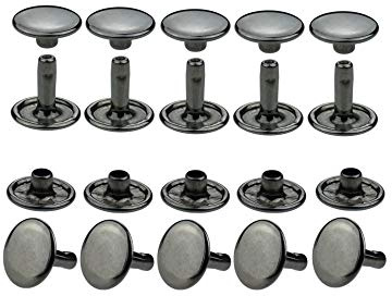 IstaTools Hohlnieten, Doppelkopf, rostfrei, Messing, in 6mm, 7mm, 9mm, 10mm oder 13mm (50, 9x8mm Fumé)