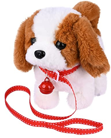 WorWoder Plush Saint Bernard Toy Puppy Electronic Interactive Pet Dog - Walking, Barking, Tail Wagging, Stretching Companion Animal for Kids (Saint Bernard)