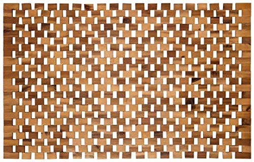 WohnDirect Premium Akazienholz Badematte | rutschfeste Holzmatte fürs Bad | 60x100cm | Nachhaltig produziert | Wasserresistent | Ideal für Bad, Sauna & Spa