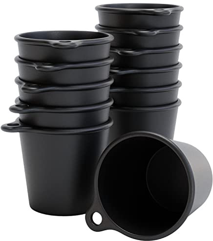 SoPro 12x Schnapsbecher Plastik 4 cl wiederverwendbar - Shotgläser 40 Milliliter schwarz - Mehrweg Schnapsglas zum Umhängen - Shot Becher 4cl - Schnapsgläser für Junggesellenabschied Frauen, JGA