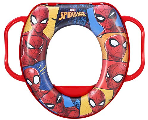 Spiderman Soft Padded Potty Toilet Training Seat with Handles for Toddlers Kids Children, Portable for Travel & Easy to Clean