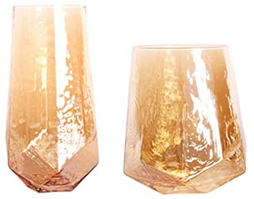 HIUHIU Verres À Vin Ambre Vintage Ensemble De 2 Verres À Vin À Long Pied Verres Champagne Flûtes Verre À Gobelets Élégante sans Plomb Idéal pour Bar À Maison/Fête,Set b