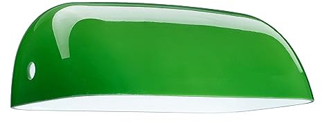 Relaxdays Paralume per Lampada da Tavolo da Banchiere, Vetro, Parte di Ricambio H x L x P: 7,5 x 22,5 x 13,5 cm, Verde