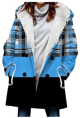 KONG JIMFAN Winterjacke Damen Winter Jacket for Women Weste Damen Lang Jacke Grün Damen-Jacken Imprägnierspray Jacke Longweste Damen Lange Sweatjacke Damen Sweatjacke Damen(Blau,L)