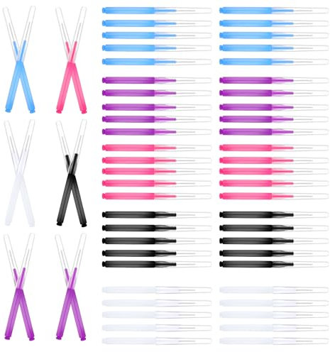 Piriuuo 50 Pcs Micro Eyebrow Brush, Multifunctional Eyelash Comb Brush with Cap Portable Eyebrow Spoolies Brush Brow Lamination Brow Brushes for Eyebrows Eyelash Extensions Tool, 5 Colors