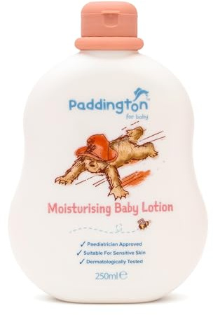 Paddington Lotion hydratante pour bébé 250 ml – Convient aux nouveau-nés + – Approuvé par les pédiatres – Convient aux peaux sensibles – Testé dématologiquement – Fabriqué au Royaume-Uni – 97%