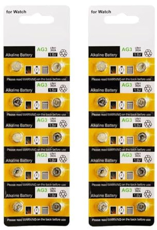 Chenxi Studio Lot de 10 piles bouton AG3 LR41 736 1,5 V pour montres, calculatrices, jouets