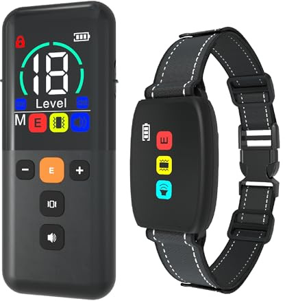 Meloive Collier de Dressage pour Chien,Portée de 3000 Mètres,3 Modes Vibration/Choc Électrique/Son avec Verrouillage de Sécurité,Étanche IPX67 et Rechargeable