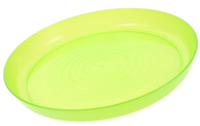 Assiette en Plastique Ronde Réutilisable pour Garçon et Filles, Vert Clair | Design Semi-transparent, Facile à Laver, pour Camping et Repas en Plein Air