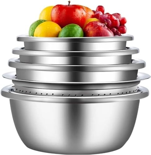 ZGBQHQN Lejdi mélange Bols Pots pans Salade Bols Pique-Nique ustensiles de Cuisine paliers boulangers de Cuisson Bols de Soupe en Acier Inoxydable Bols de Nidification