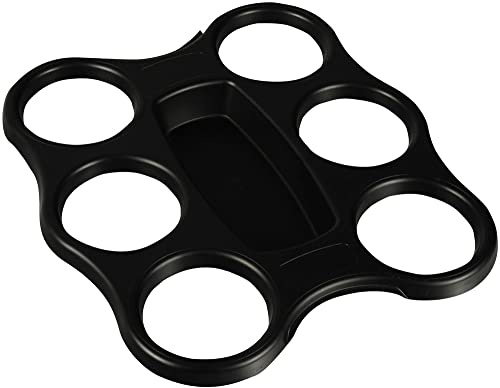 PAPSTAR Becher-Trays, PS 22,4 cm x 24,4 cm x 2,4 cm schwarz für 6 Becher, 3 Stück