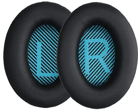 kwmobile 2x Cuscinetto Cuffie Compatibile con Bose Soundlink Around-Ear Wireless II Pad - Cuscinetti Ricambio Cuffie Over Ear Simil Pelle - nero