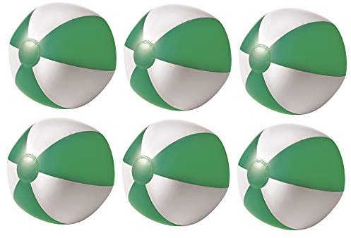 noTrash2003 Aufblasbarer Strandball Set (1–6 Stück) – Beachball Wasserball im Streifendesign – Pool Ball für Kinder & Erwachsene – Sommer, Strand, Urlaub & Pool Party Zubehör (Gruen)