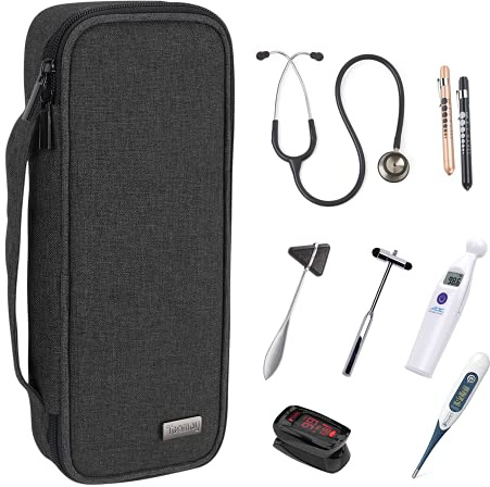 Teamoy Stethoskop Tasche, Stethoskop-Tragetasche ist vereinbar mit 3M Littmann, MDF, ADC und Omron Stethoskop, Schutzhülle für Stethoskop und Extra Zubehör, Schwarz