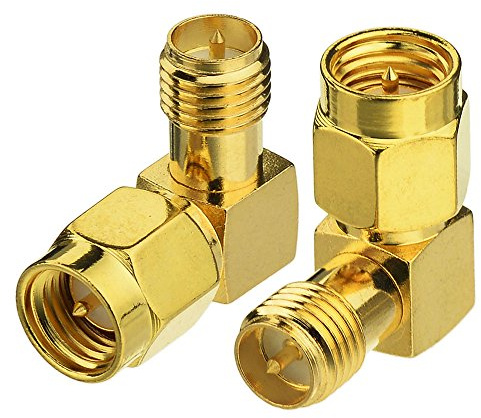 Eightwood SMA Winkel WiFi Adapter RPSMA Adapter Buchse auf Stecker 2 Stücke für WiFi Card WLAN PCI Karten Wirelesse Router Bluetooth ZigBee MEHRWEG