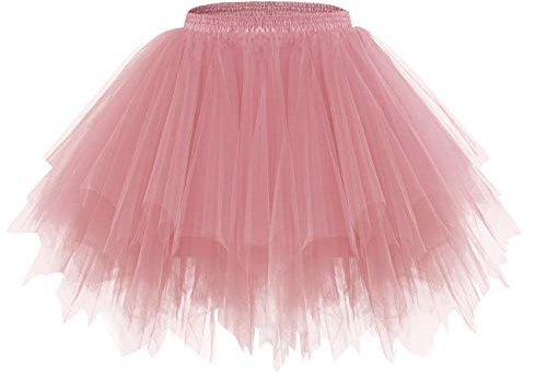 Bridesmay Ballet Tutu Underkjol i tyll vintage stil 50-talet Rockabilly karneval festligheter olika färger Blush L