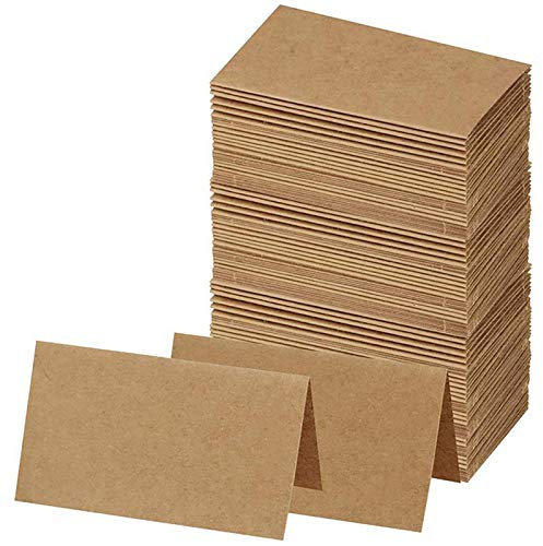 Blanketswarm Rustikale Tischkarten, blanko, Kraft-Tischkartenhalter für Namen, Lebensmitteletiketten, Kraft-Tischkarten, Großpackung für Hochzeit, Party, Tischnummern, 120 Stück