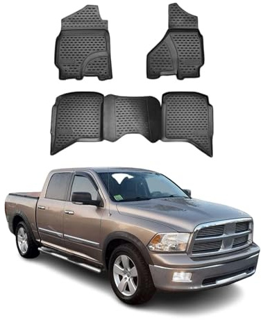 OMAC Gummimatten Fußmatten kompatibel mit Dodge RAM 1500 2500 3500 2009-2012 Crew Cab 4X