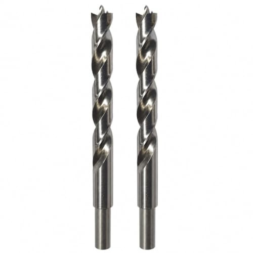 jjw-germany 2 St. HSS-G Präzisions Holzbohrer Spiralbohrer D= 12,5 mm mit Zentrierspitze Schaft 10 mm