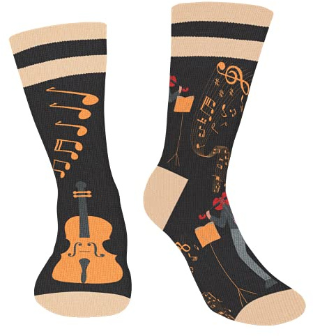 Calcetines Violín Hombre Mujer, Regalo Musical Original para violinistas