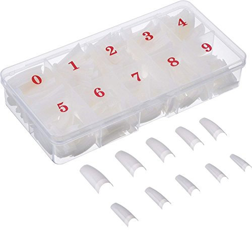 500 Pièces Faux ongles et capsules kit tips ongles Art Tips Naturel Français Artificiel ABS avec Boîte pour Femmes Fille gel