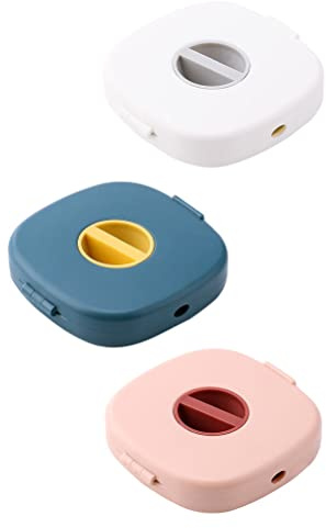 UKCOCO Usb Cable Storage Box Rotatable Earphone Winder Compact Cord Organizer for Data Line Management Home Office Portable 2.83X2.76X0.59 Inch