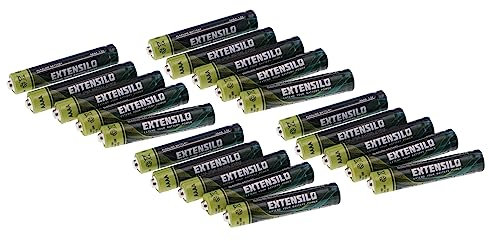 EXTENSILO 20x Batería celda Redonda AAAA - Batería Primaria (550 mAh, 1,5 V, alcalina)